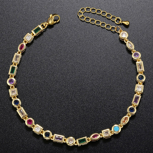 Beautiful Colorful Crystals Women's Necklace Bracelet