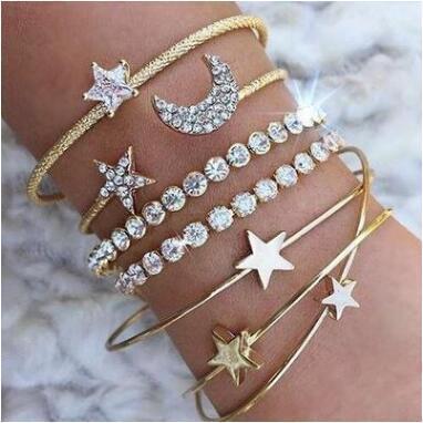 Moon Stars Love Layered Bracelets