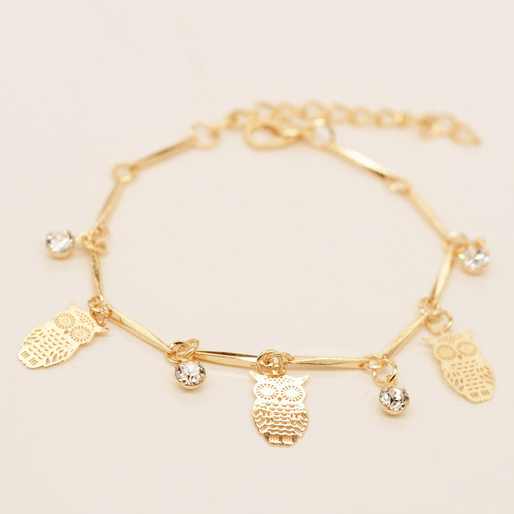 Golden Owl Tassel Bracelet