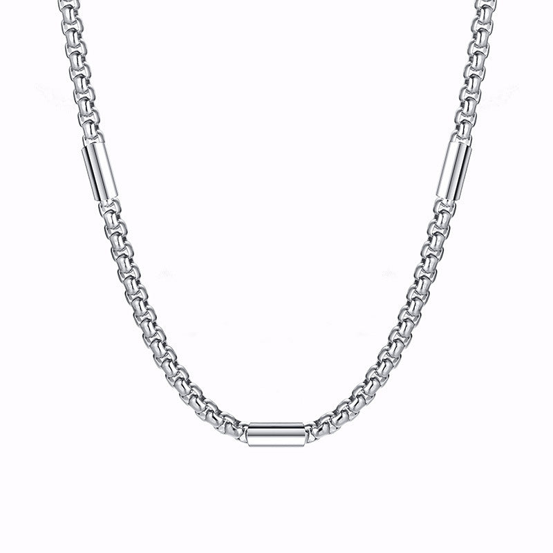 Trendy Titanium Steel Square Chain Thick Men's Necklace