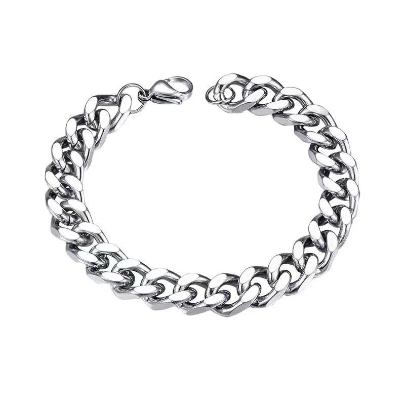 Bold Cuban Titanium Steel Chain Bracelet Men