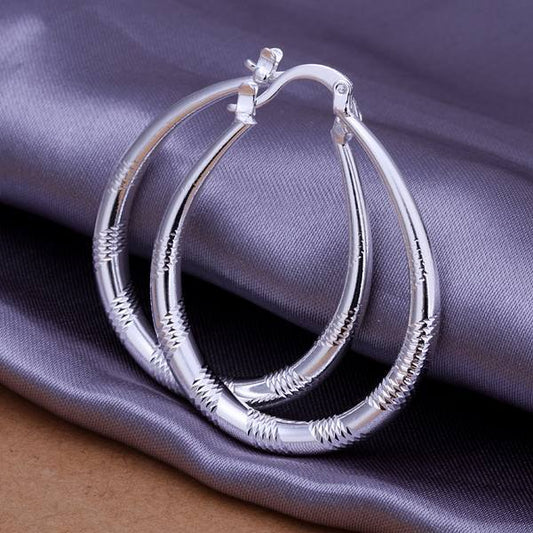 Silver Large Hoop Earrings for Women