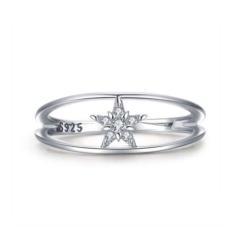 Sterling Silver Double Index Finger Star Ring