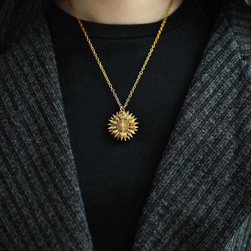 Open Locket Sunflower SunShine Necklace