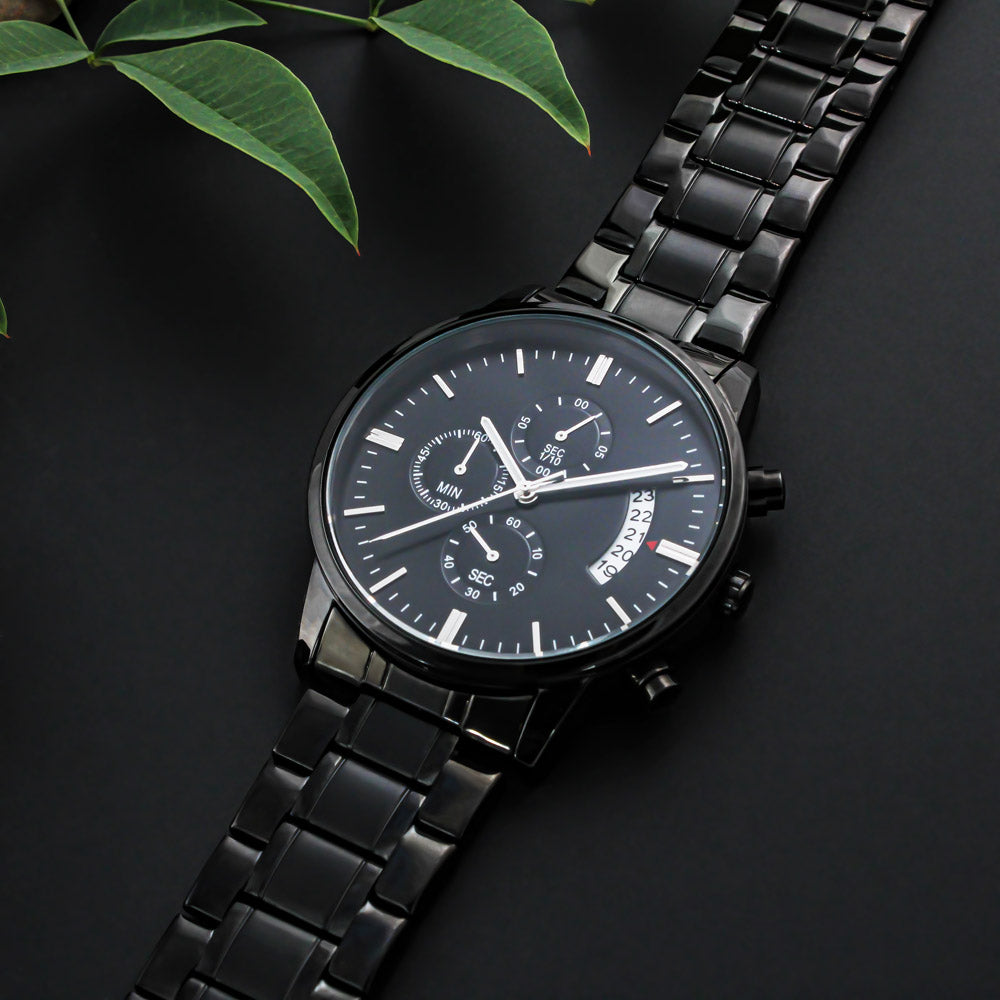 Men's Watch Black Chronograph Father's Day