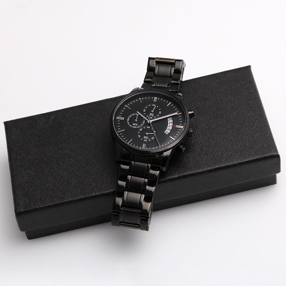 Men's Watch Black Chronograph Father's Day