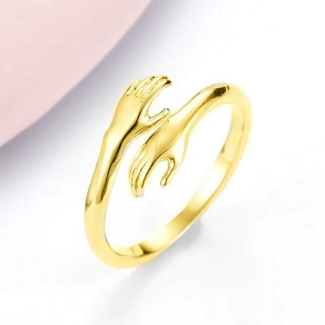 Silver Love Hug Ring for Men Women