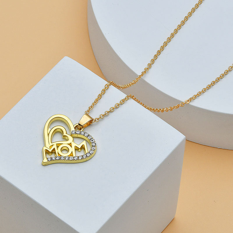 Love Mom Heart Shape Pendant Women's Necklace