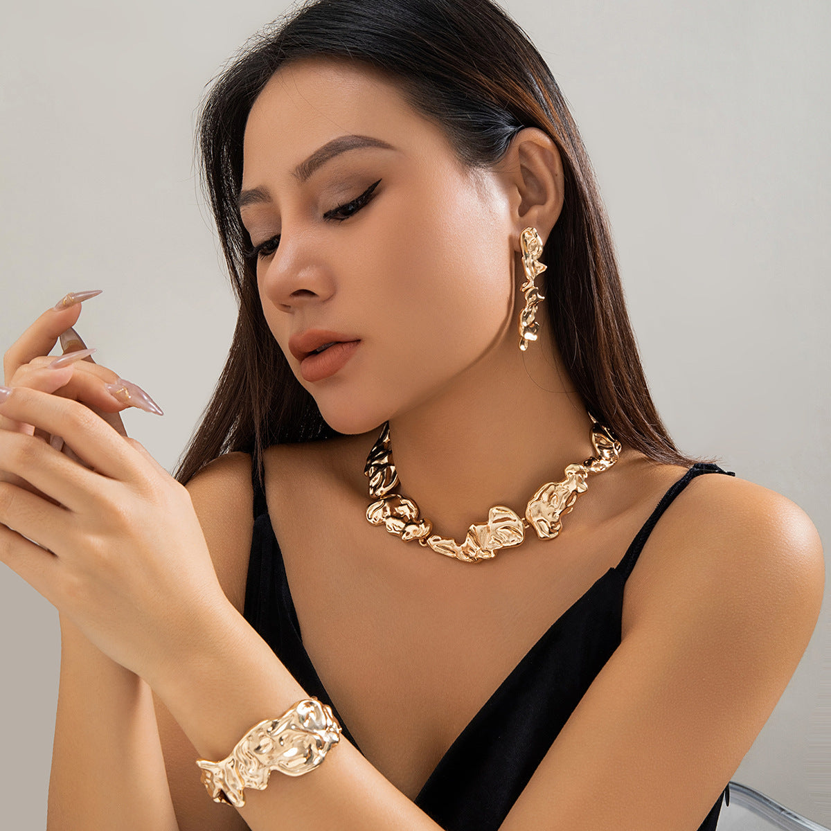 Unique Irregular Wavy Shaped Jewelry Set