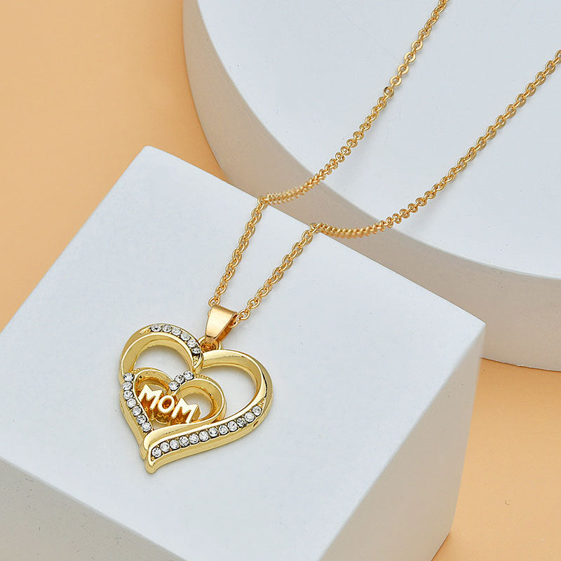 Love Mom Heart Shape Pendant Women's Necklace