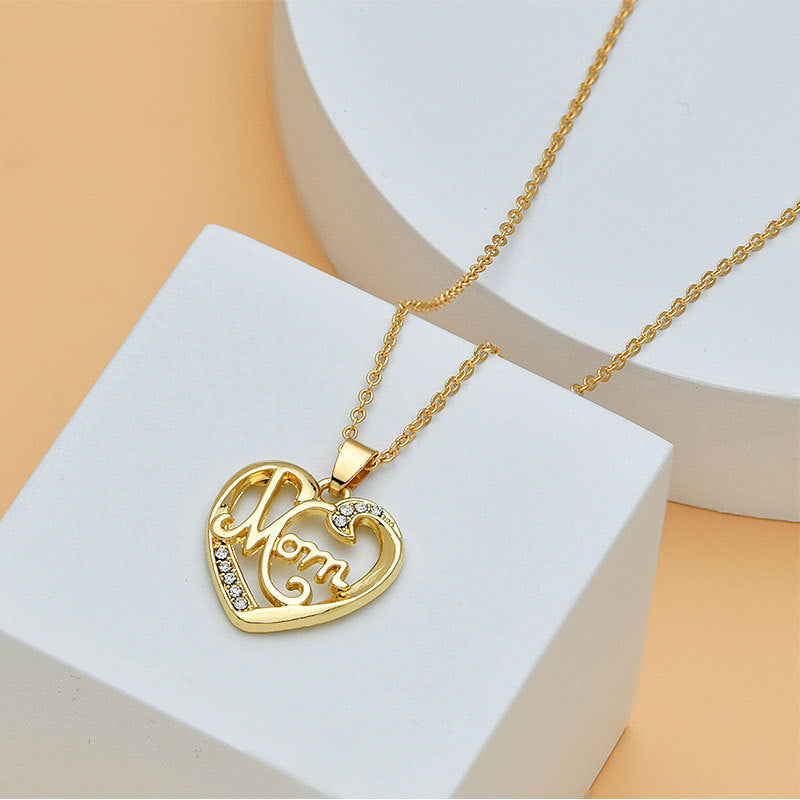 Love Mom Heart Shape Pendant Women's Necklace