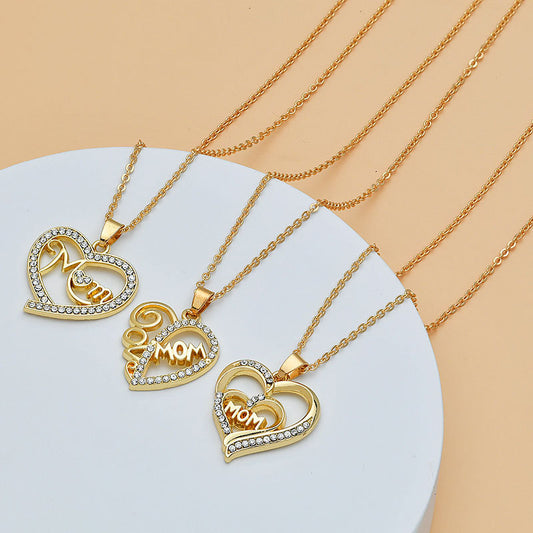 Love Mom Heart Shape Pendant Women's Necklace