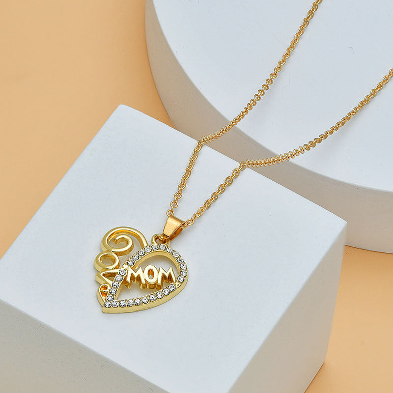 Love Mom Heart Shape Pendant Women's Necklace