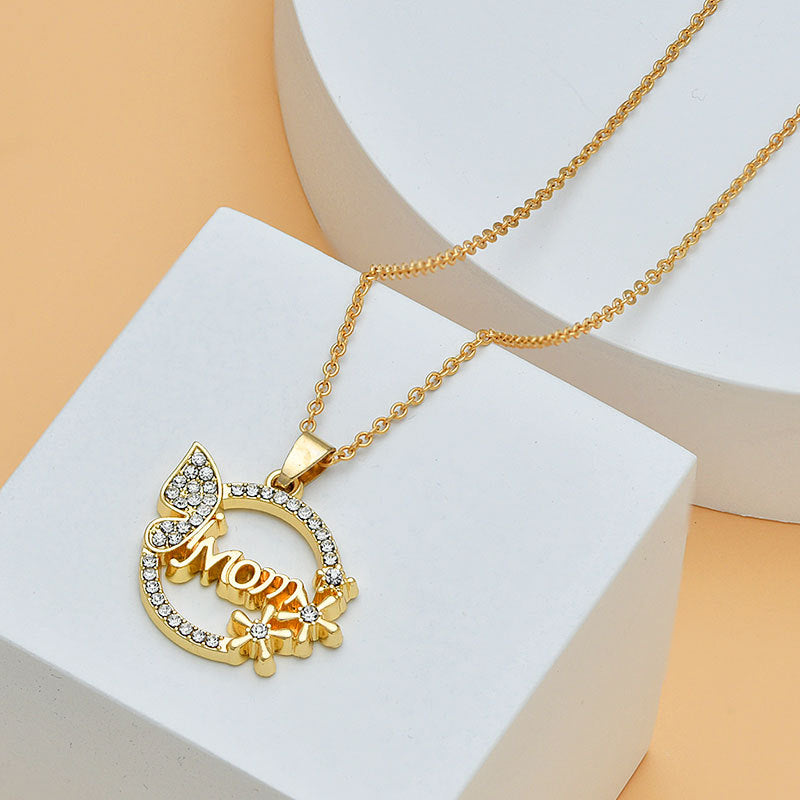 Love Mom Heart Shape Pendant Women's Necklace