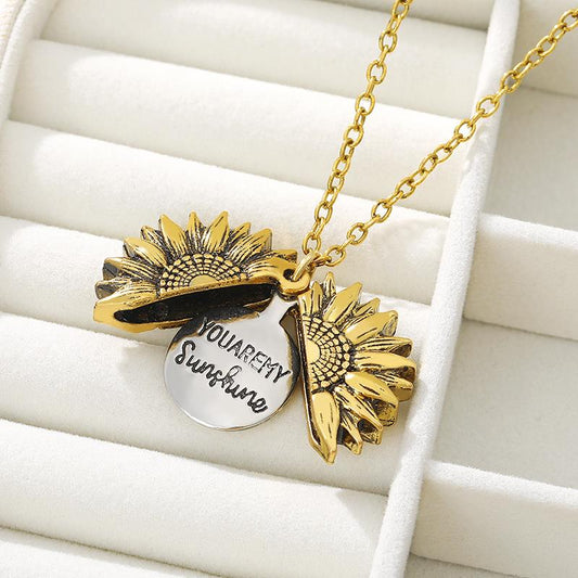 Open Locket Sunflower SunShine Necklace