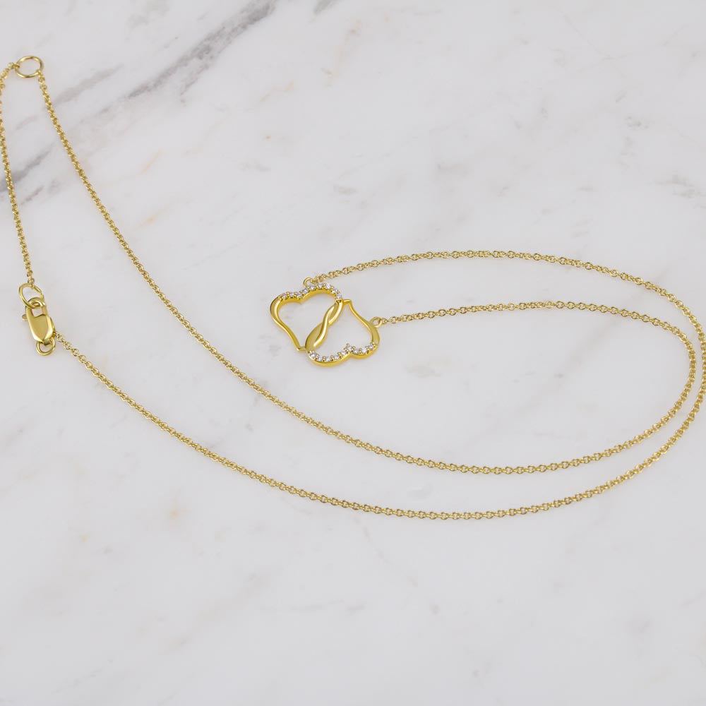 First Year Anniversary 10K Gold Diamonds Women's Necklace