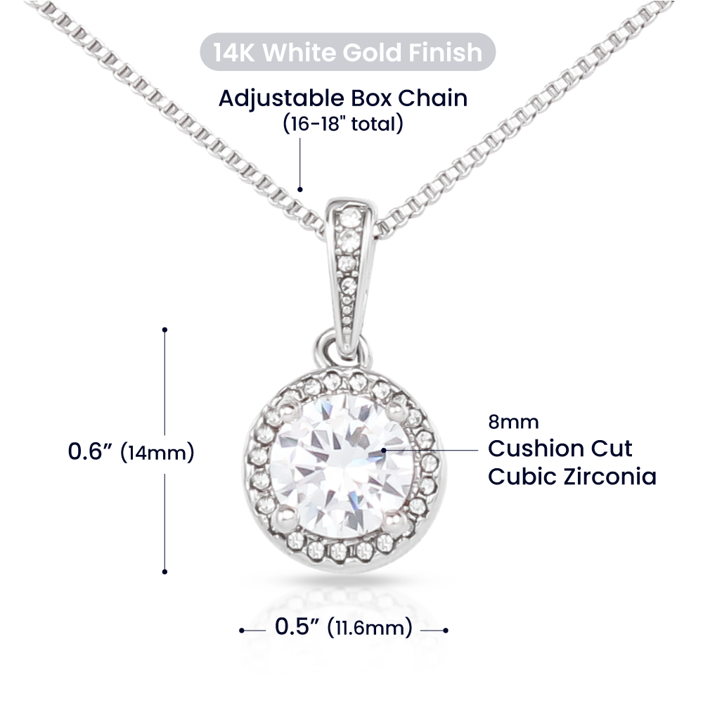 CZ Crystal Stone Necklace Message for Mom