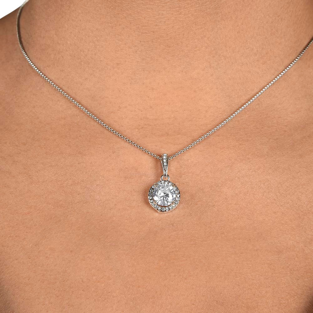 CZ Crystal Stone Necklace Message for Mom