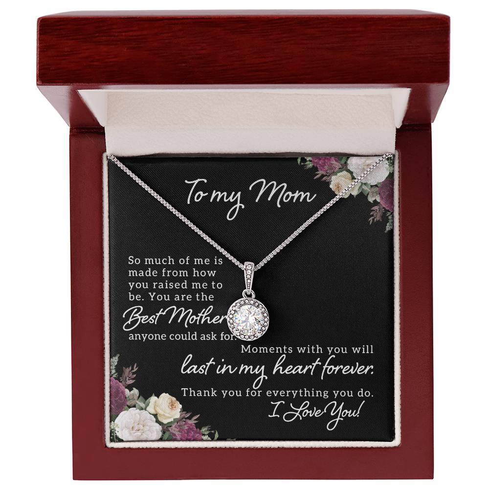 CZ Crystal Stone Necklace Message for Mom