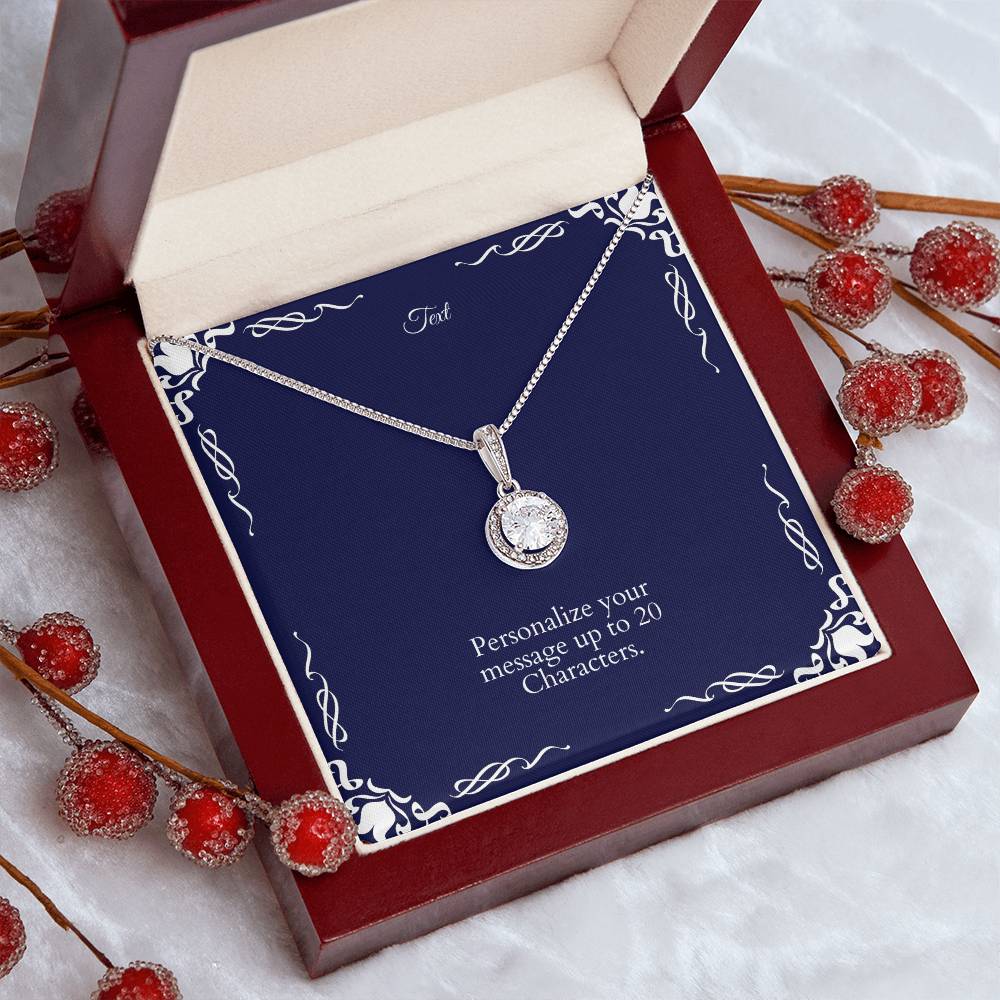 White Gold plated Crystal Necklace - Personalize Message Card