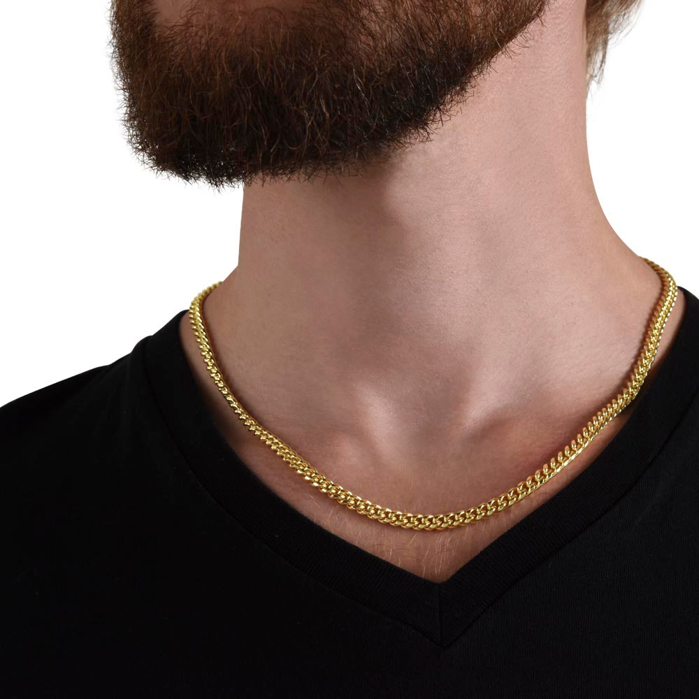 Gold Cuban Chain 18"-22" Men's Necklace for Father's Day Gift