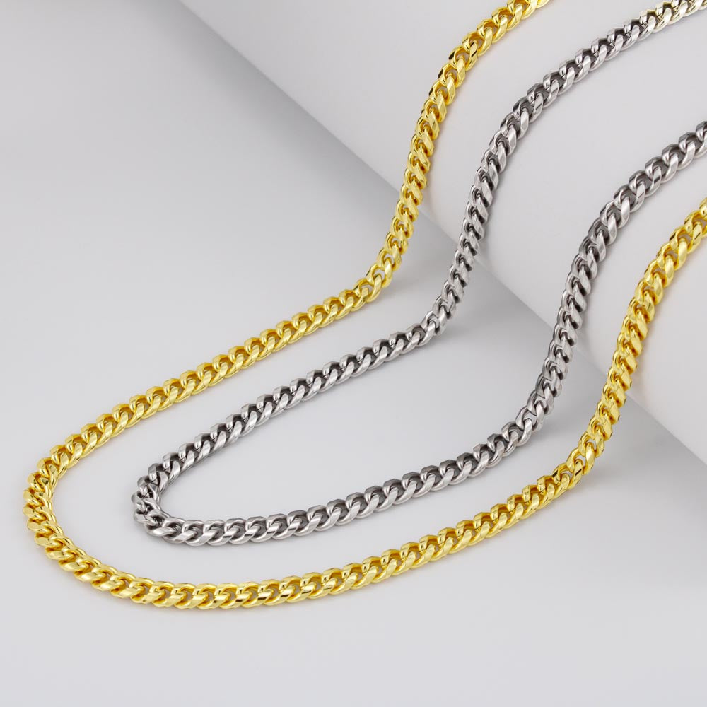 Gold Cuban Chain 18"-22" Men's Necklace for Father's Day Gift