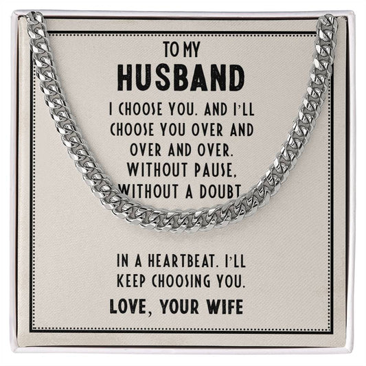 Cuban Link Men's Necklace Jewelry Gift for Husband