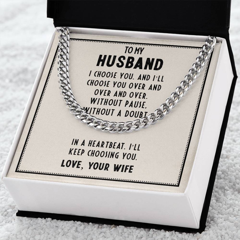 Cuban Link Men's Necklace Jewelry Gift for Husband