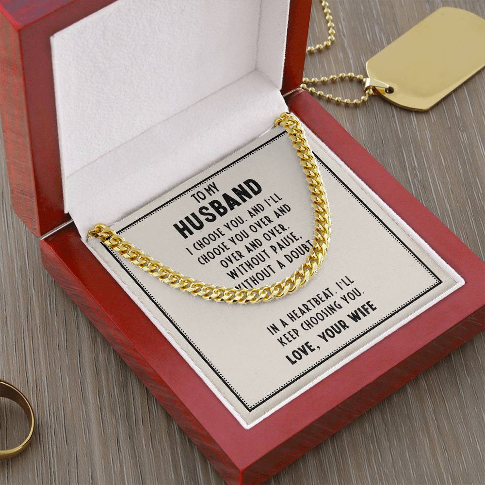 Cuban Link Men's Necklace Jewelry Gift for Husband