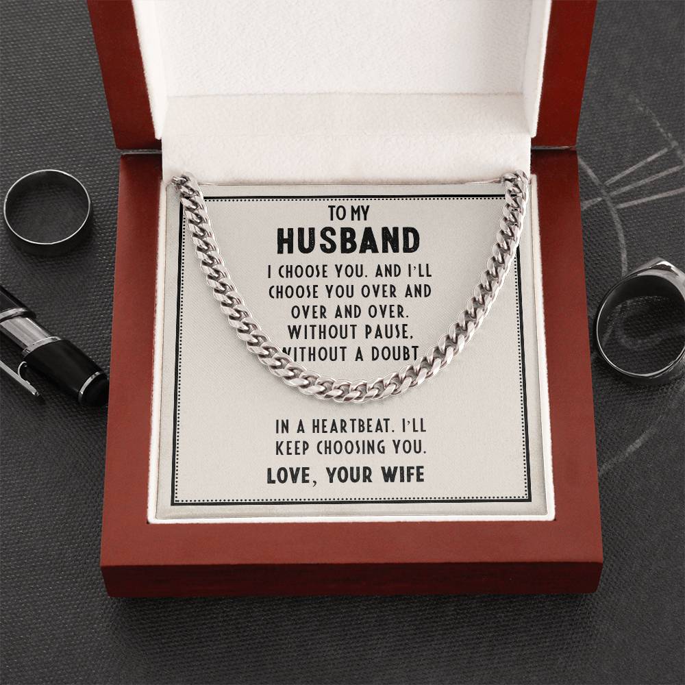 Cuban Link Men's Necklace Jewelry Gift for Husband