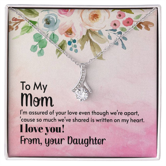 CZ Gold Plated Necklace - Message to Mom