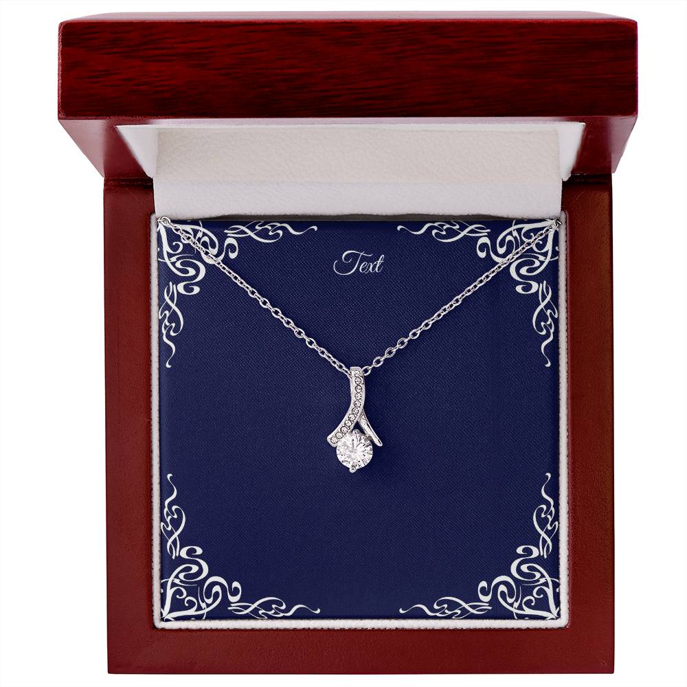 Petite Ribbon Zirconia Necklace - Personalize Message Card