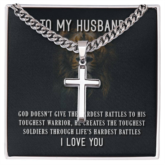 Personalized Engraving Cross Pendent Men's Necklace