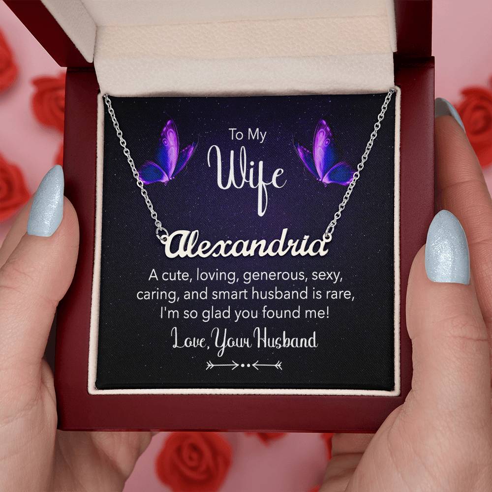 Custom Name Necklace Gift for Wife