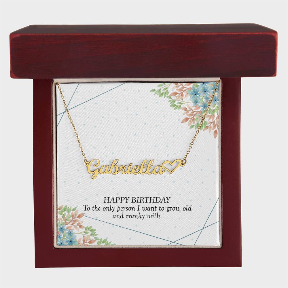 Birthday Heart Custom Cursive Name Necklace