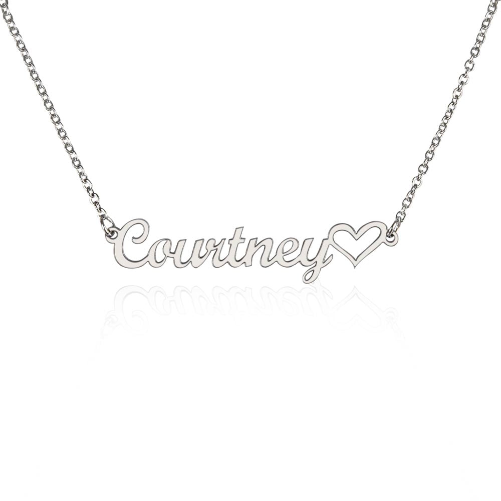 Custom Name Necklace +Heart