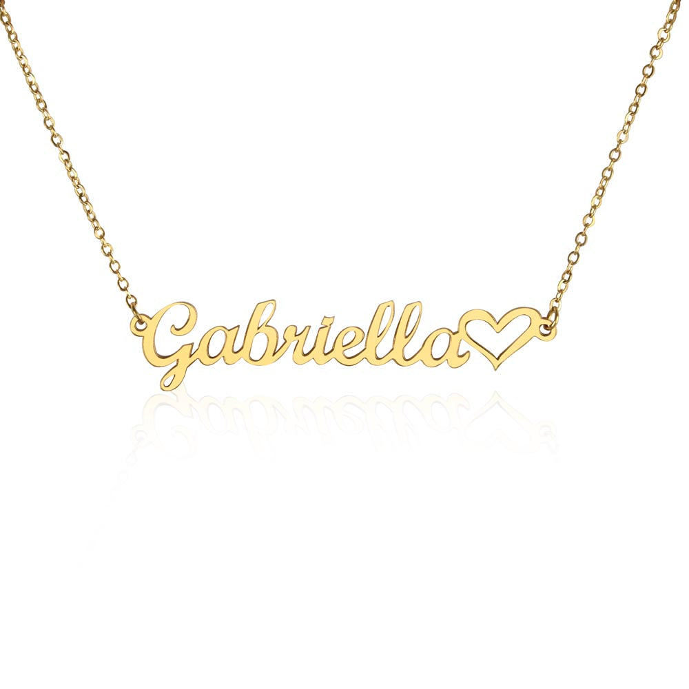 Custom Name Necklace +Heart