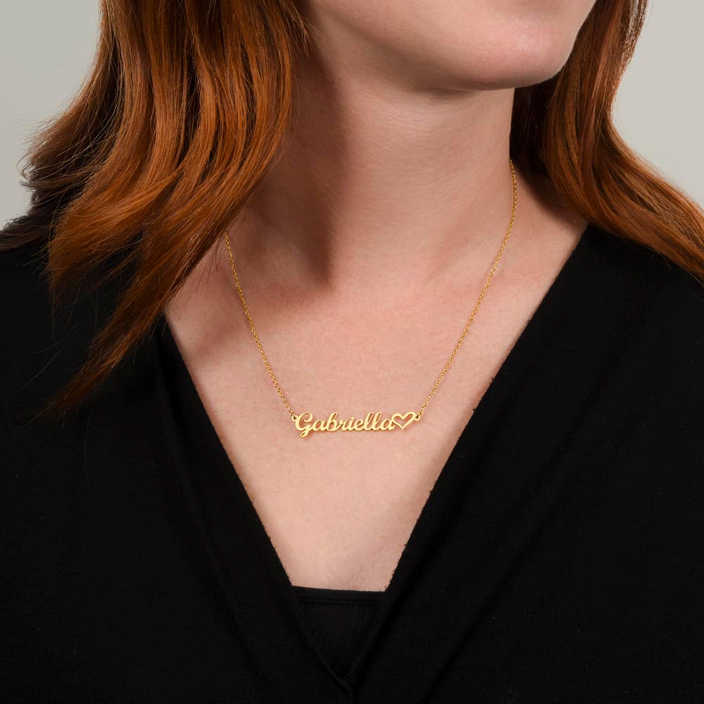 Custom Name Necklace +Heart