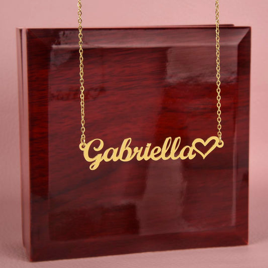 Custom Name Necklace +Heart