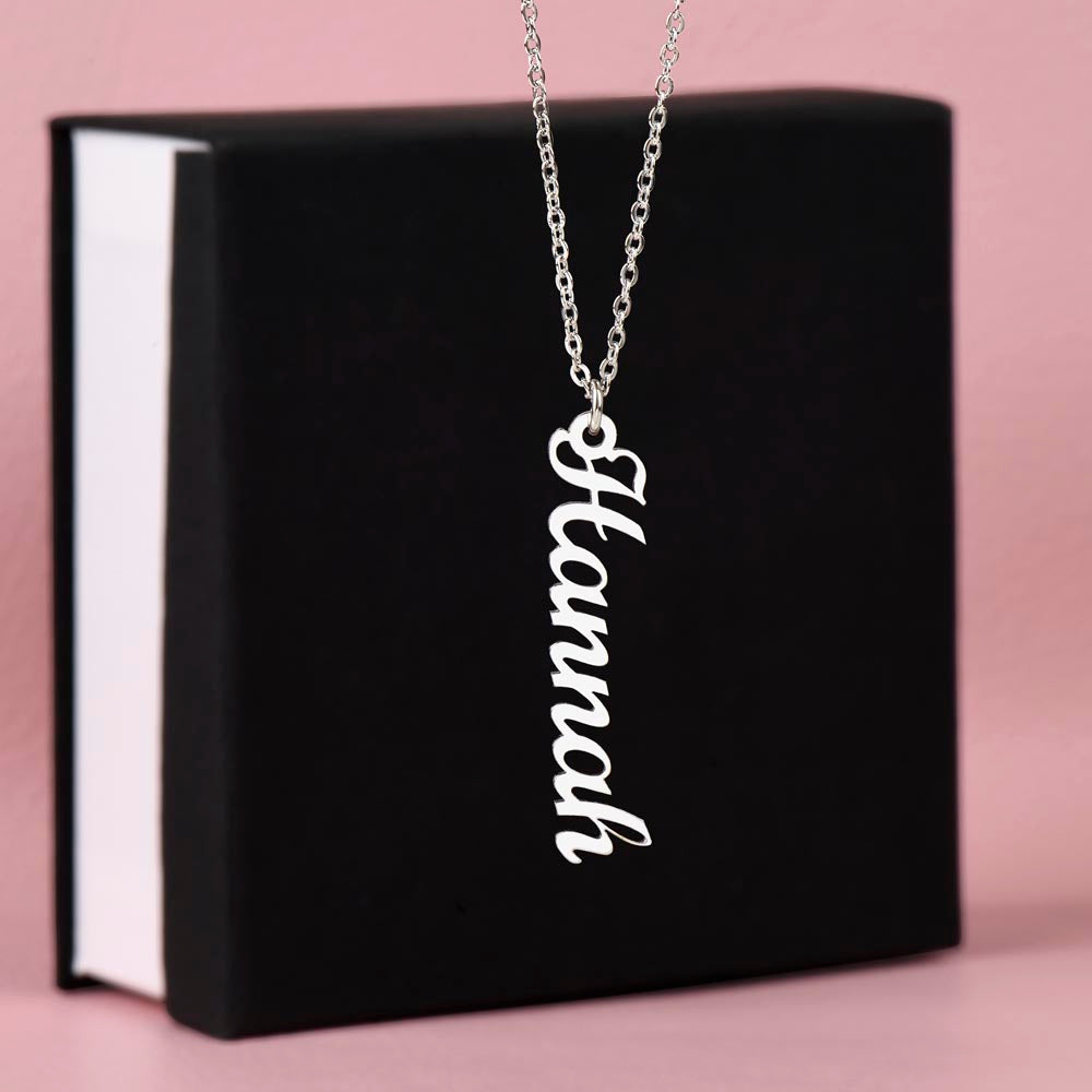 Personalized Vertical Nameplate Women's Necklace