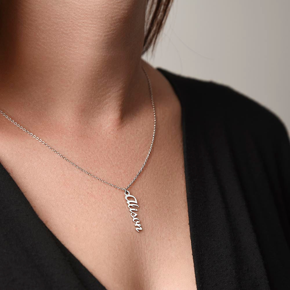 Personalized Vertical Nameplate Women's Necklace