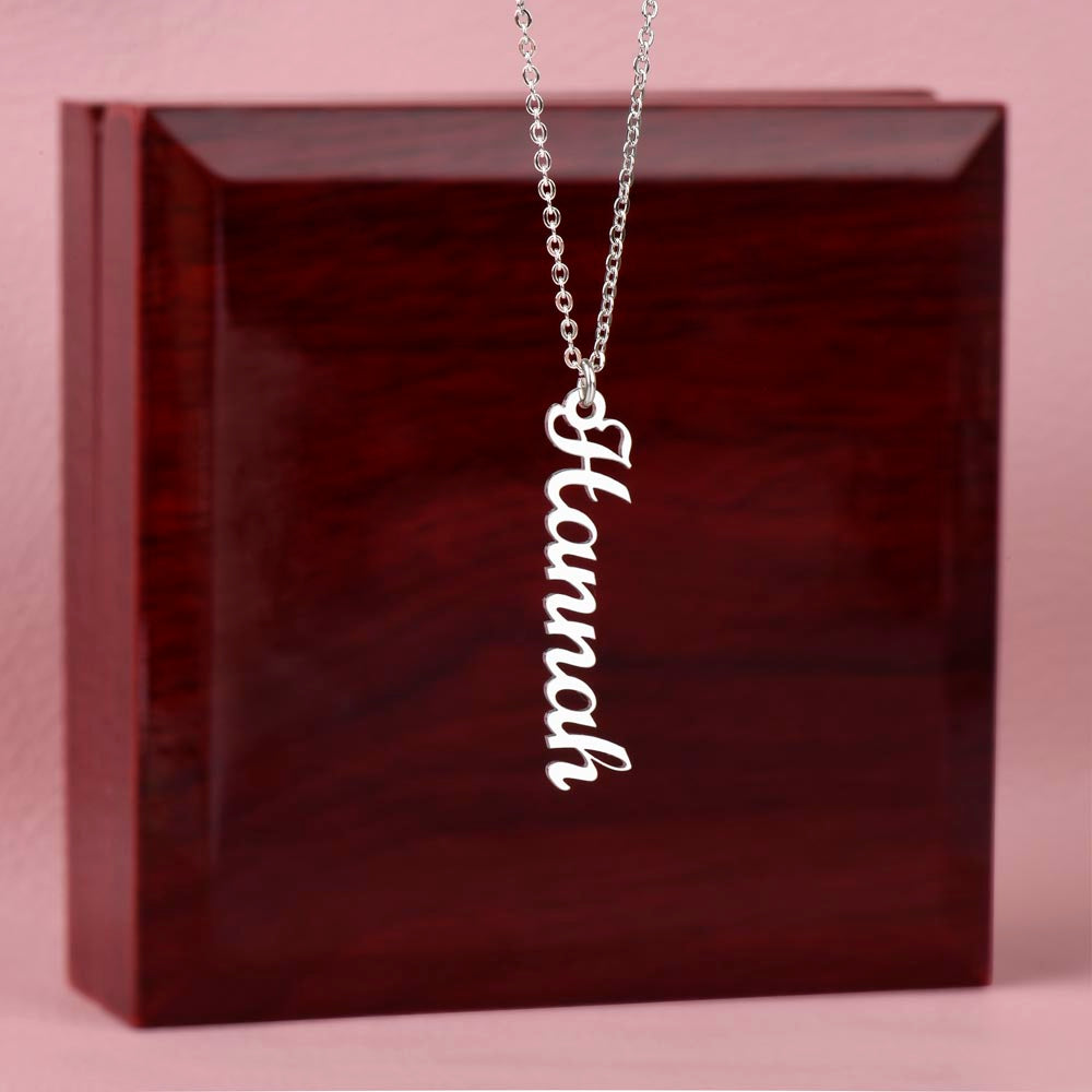 Personalized Vertical Nameplate Women's Necklace