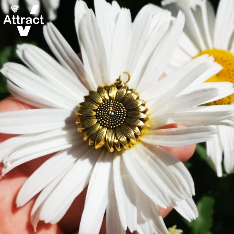 Open Locket Sunflower SunShine Necklace