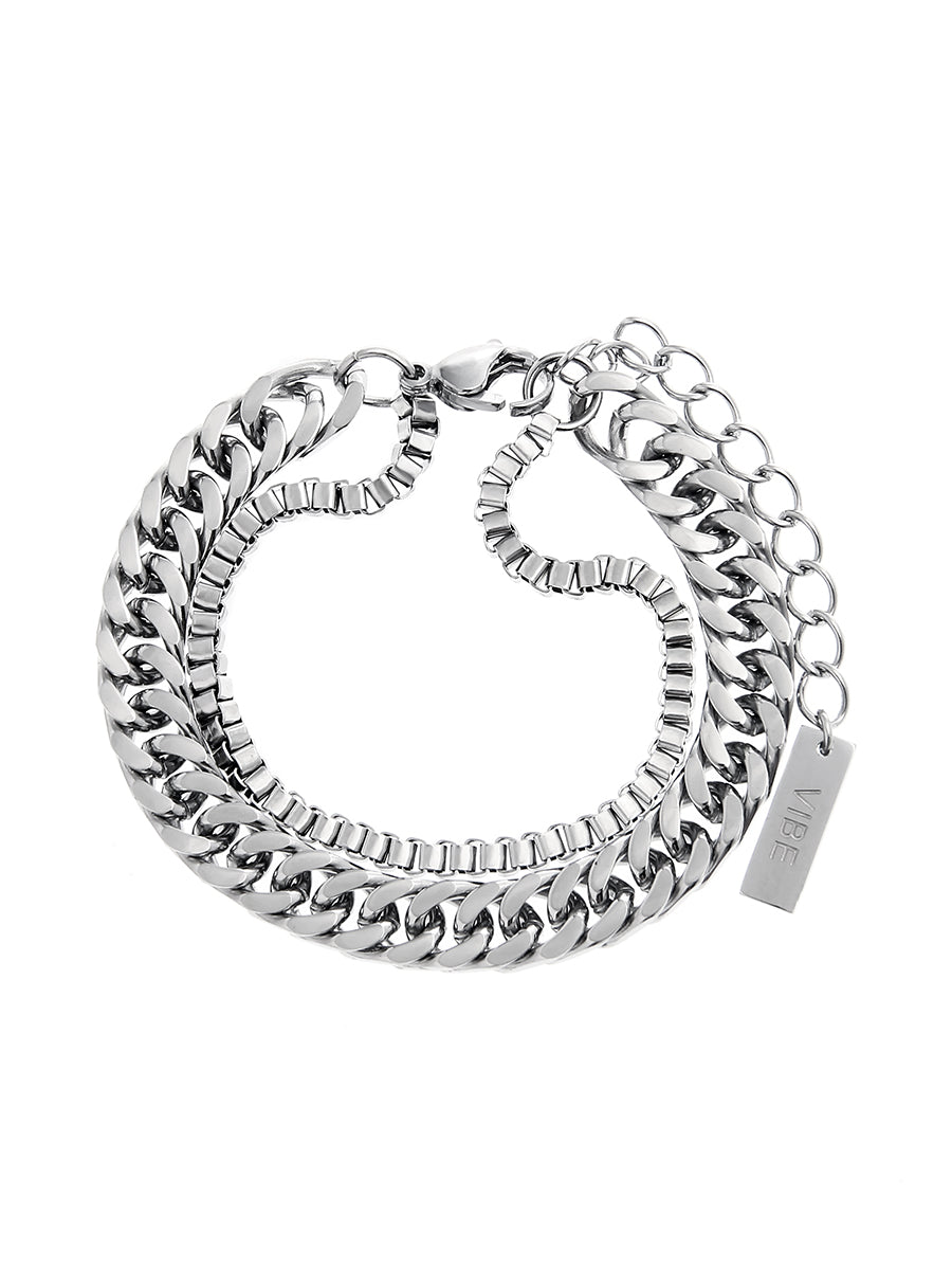 Double Cuban Hip Hop Men's Bracelet