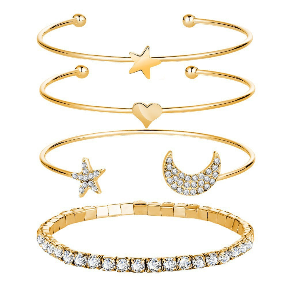 Moon Stars Love Layered Bracelets