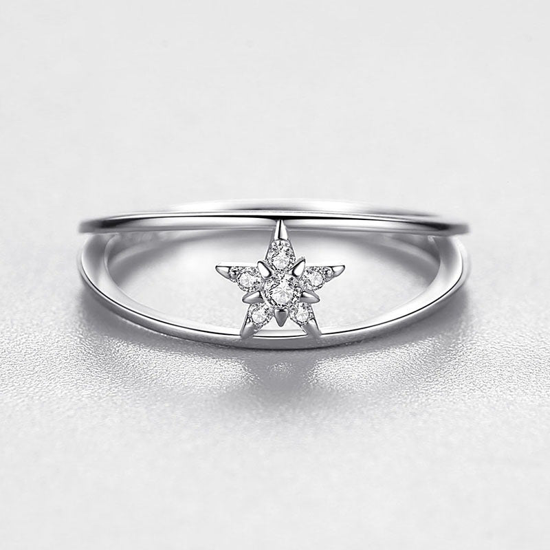 Sterling Silver Double Index Finger Star Ring