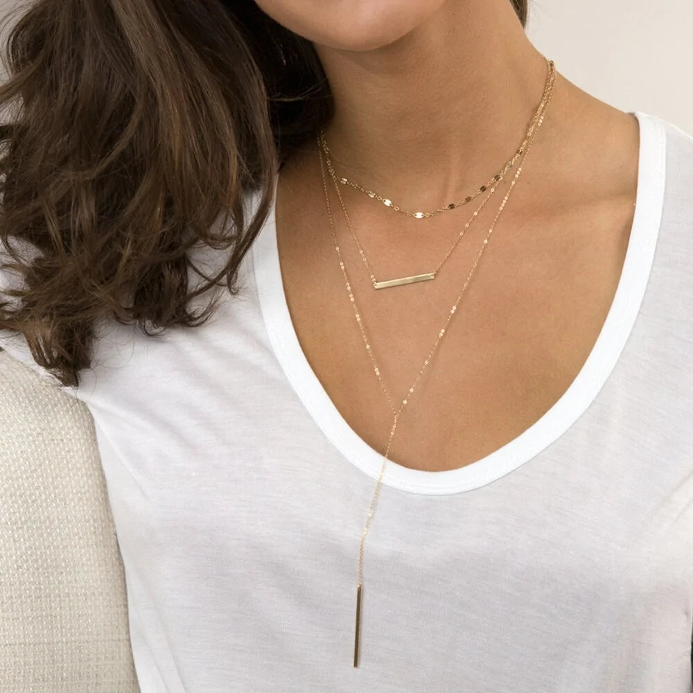 Gold Stainless Steel Dainty Necklace