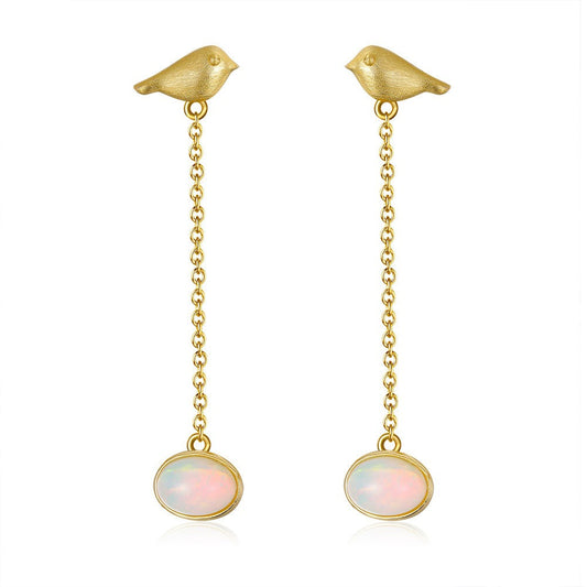 Gold Opal Earrings Necklace RIng