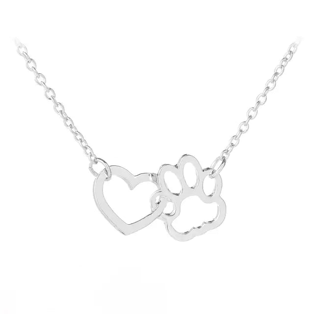 Pet Paw Love Heart Women's Necklace