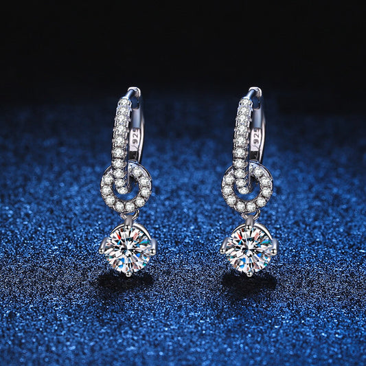 Moissanite Sterling Silver Earrings